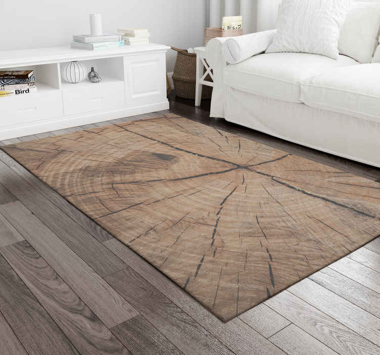 Tappeto vinile effetto legno texture anello di albero - TenStickers