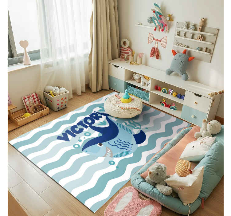 Tapis vinyle personnalisé illustration de requin - TenStickers