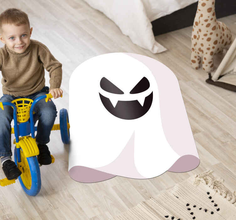 Tapis vinyle halloween fantôme monochrome - TenStickers