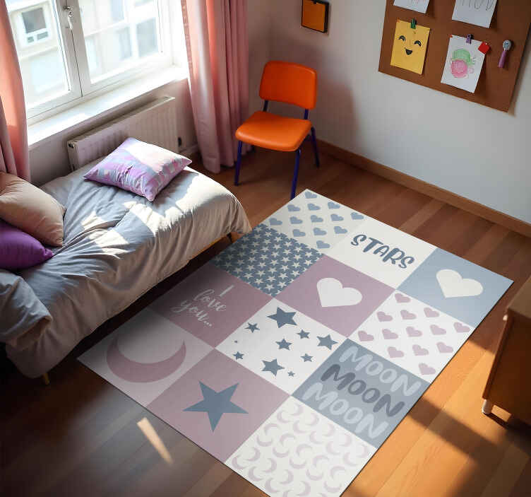 Alfombra vinílica infantil te amo luna - TenVinilo