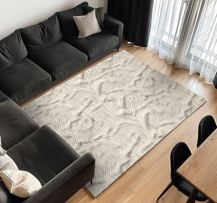 Alfombra vinilica beige lineas abstractas - TenVinilo