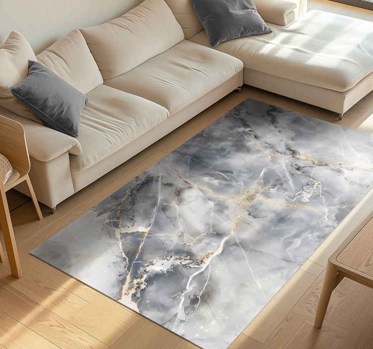 Bluish grey shade marble rug - TenStickers