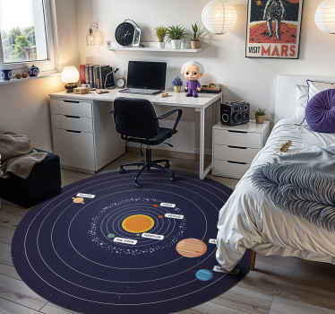Vinyl Teppich Schlafzimmer sonnensystem - TenStickers