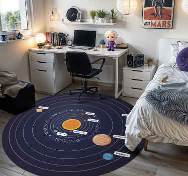 solar system bedroom vinyl carpet - TenStickers