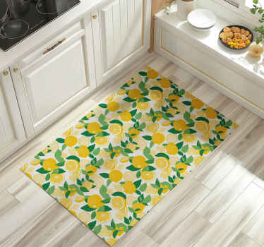 乙烯基地毯黄色 柠檬片图案 - TenStickers