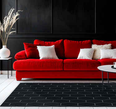 Zeshoekig mozaïek vinyl tapijt zwart - TenStickers