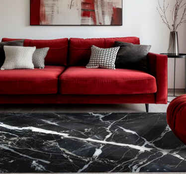 Tapete vinílico preto mármore tons brancos - TenStickers