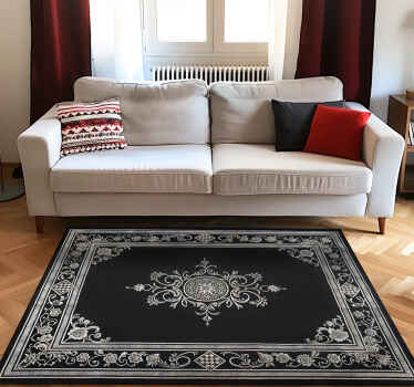 Tapete vinílico preto design oriental clássico - TenStickers