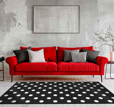 Stippenpatroon vinyl tapijt zwart - TenStickers