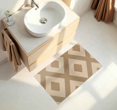 Tapis vinyle salle de bain imitation tissu beige - TenStickers
