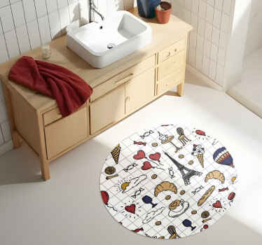 Tapis vinyle salle de bain design parisien minimaliste - TenStickers