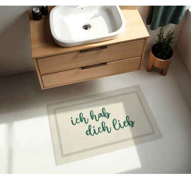 Vinyl Teppich Bad ich hab dich lieb - TenStickers