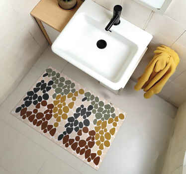 Colorful rock theme bathroom vinyl rug - TenStickers