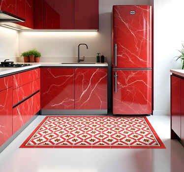 Hydraulic Red kitchen vinyl carpet - TenStickers