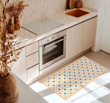 Hydraulic Yellow kitchen vinyl carpet - TenStickers