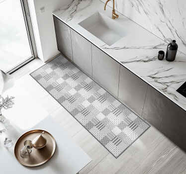 Geometrikus csempehatás vinil szőnyeg konyha - TenStickers