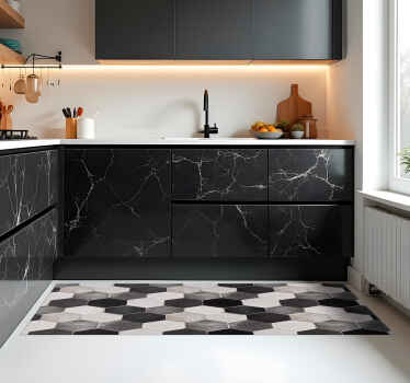 Vinyl Teppich Küche graue sechsecke - TenStickers