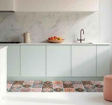 Szicíliai piastrellinek vinil szőnyeg konyha - TenStickers