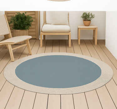 Tapis vinyle extérieur design rond bicolore - TenStickers