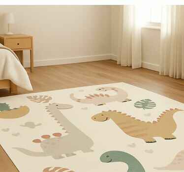 Beige jurassic design vinyl tapijt voor meer kinderen - TenStickers