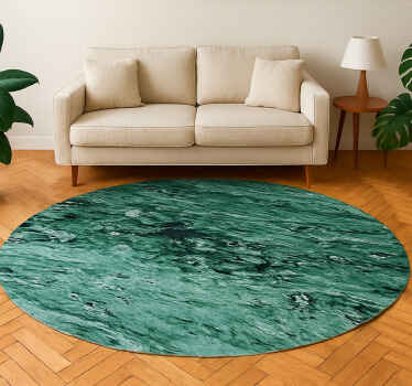 Alfombra vinílica verde elegante efecto mármol - TenVinilo