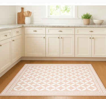 Alfombra de vinilo para cocina mosaico rosa pálido - TenVinilo