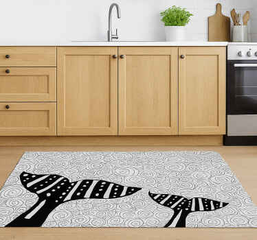 Alfombra de vinilo para cocina ballenas nadadoras - TenVinilo