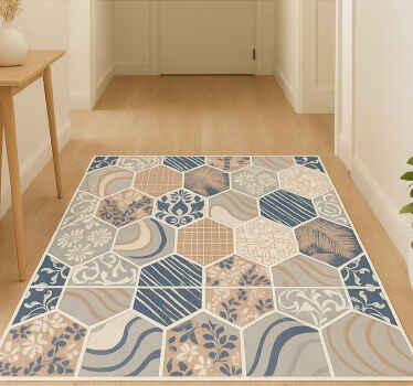 Tapis vinyle entrée mélange hexa pastel - TenStickers