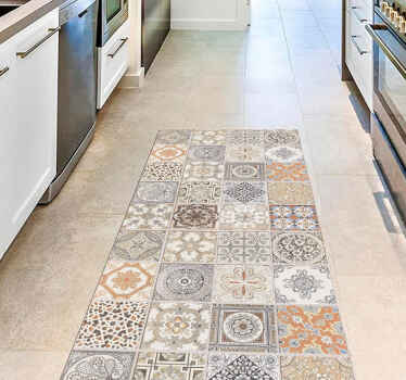 Alfombra vinílica mosaico azulejos persas crearreda - TenVinilo