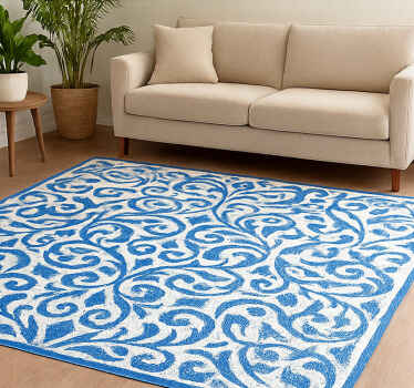 Blauwe patronen buitenvinyltapijt - TenStickers