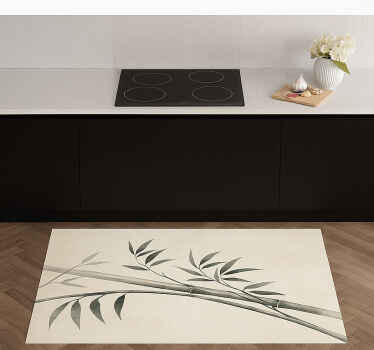 Zen bamboe vinyl vloerkleed keuken - TenStickers