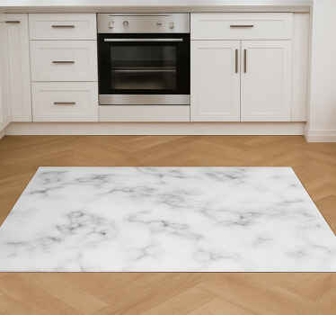 Kitchen vinyl rug with elegant marble design - TenStickers