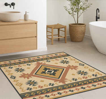 Vinyl teppich bad im boho-muster - TenStickers