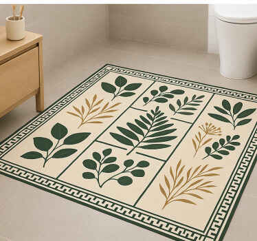 Vinyl teppich bad botanisches badezimmer glas - TenStickers