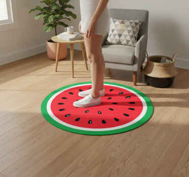 Circular vinyl rug whole watermelon design - TenStickers