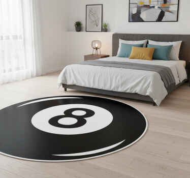 Tapis vinyle rond boule de billard numéro - TenStickers