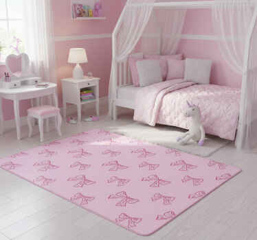 Vinyl teppich rosa mit pinkem schleifenmuster - TenStickers