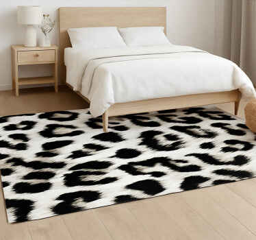 Tapis vinyle motif animal léopard blanc - TenStickers