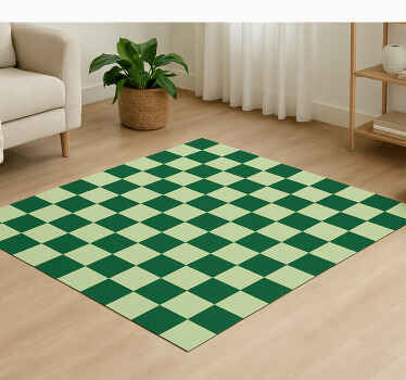 Vinyl teppich geometrisch grünes schachbrett - TenStickers