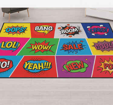 Vinyl teppich jugendzimmer im pop-art stil - TenStickers