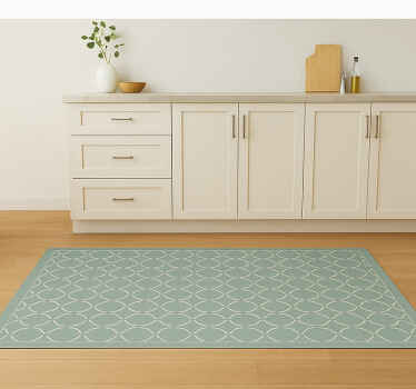 乙烯基厨房地毯柔和青色格子 - TenStickers