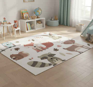 Animal vinyl rug autumn animal stickers - TenStickers