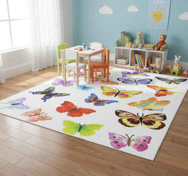 Animal vinyl rug multicolor butterfly sticker - TenStickers