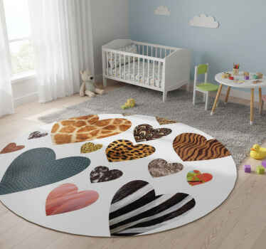Vinyl teppich tiere mit herz tiermuster - TenStickers