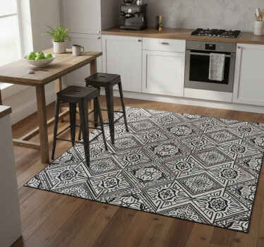 キッチン マット ビニール 大胆なコントラストの万華鏡 - TENSTICKERS