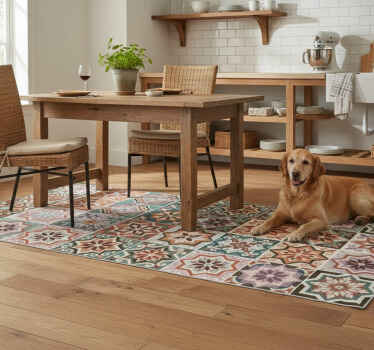 乙烯基厨房地毯色彩斑斓的混搭拼布 - TenStickers