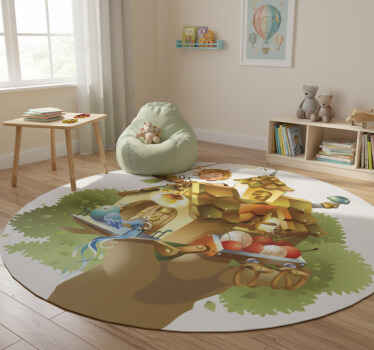Vinyl teppich tiere hausbaum - TenStickers