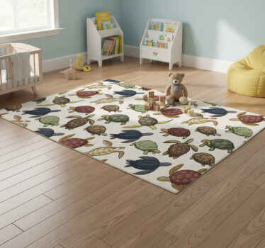 Variety of turtles animal vinyl rug - TenStickers
