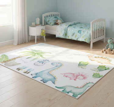 Dywan winylowy zwierzęta urocze dinozaury akwarelowe - TenStickers