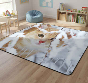 Animal vinyl rug cat with stalactite design - TenStickers